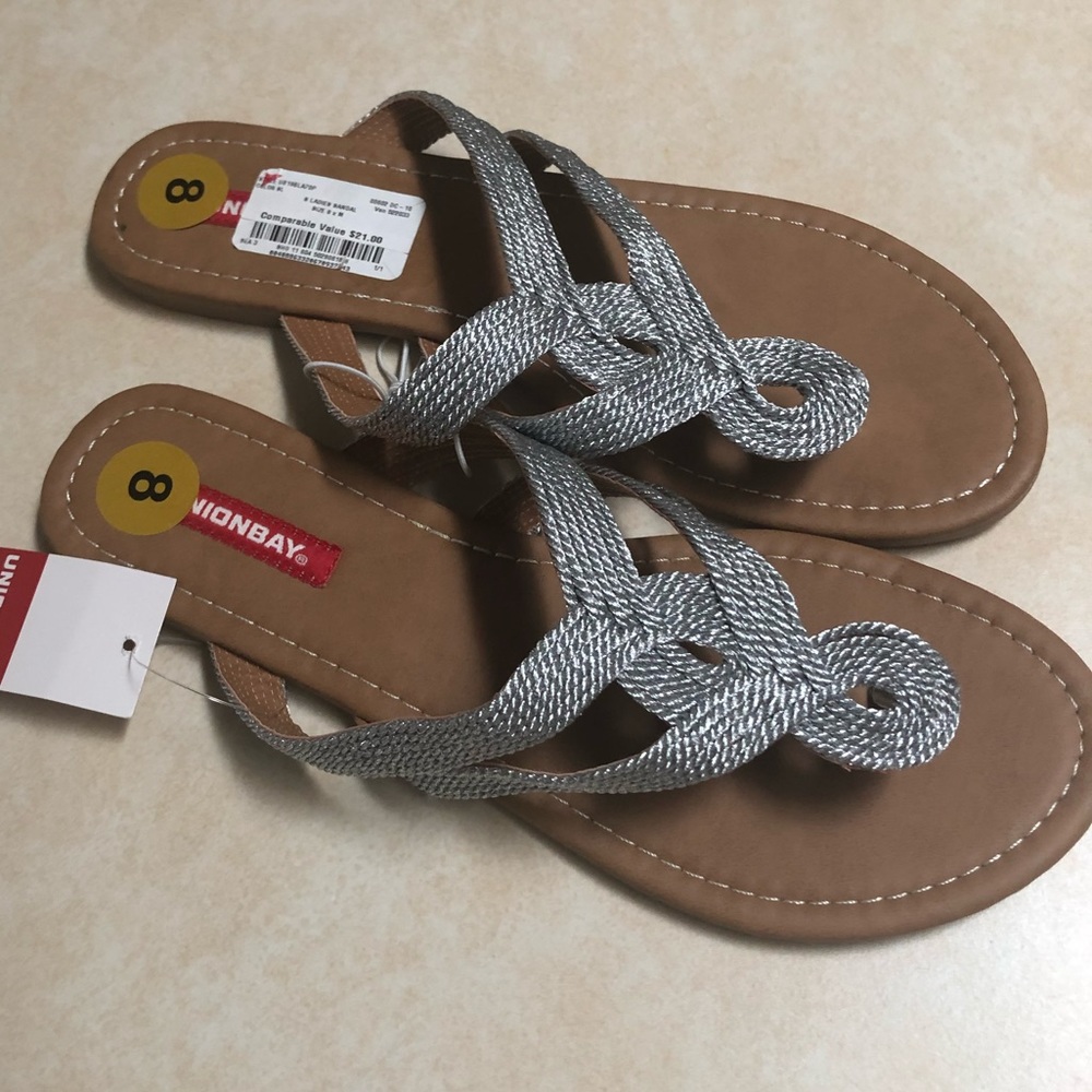 Comfortable Silver Sandals NWT